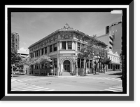 Historic Framed Print, Merchant & Nuuanu Streets, Yokohama Specie Bank Building, 24-32 Merchant Street, Honolulu, Honolulu County, HI,  17-7/8" x 21-7/8"