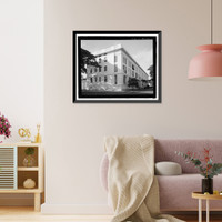 Historic Framed Print, U.S. Naval Base, Pearl Harbor, Enlisted Men's Barracks & Mess Hall, Marine Barracks, Neville Way, Pearl Harbor, Honolulu County, HI,  17-7/8" x 21-7/8"