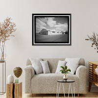 Historic Framed Print, U.S. Naval Base, Pearl Harbor, United States All-Steel Hangar, Wasp Boulevard between Kingfisher Street and Range, Pearl Harbor, Honolulu County, HI,  17-7/8" x 21-7/8"