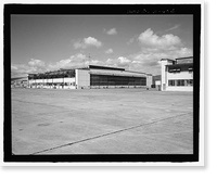 Historic Framed Print, U.S. Naval Base, Pearl Harbor, Landplane Hangar Type, Wasp Boulevard and Gambier Bay Street, Pearl Harbor, Honolulu County, HI - 6,  17-7/8" x 21-7/8"