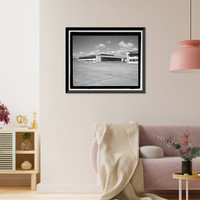 Historic Framed Print, U.S. Naval Base, Pearl Harbor, Landplane Hangar Type, Wasp Boulevard and Gambier Bay Street, Pearl Harbor, Honolulu County, HI - 6,  17-7/8" x 21-7/8"