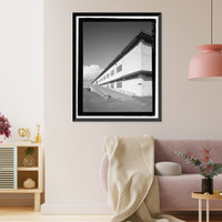 Historic Framed Print, U.S. Naval Base, Pearl Harbor, Two-Story Storehouses with Ramps, Port Royal Street between Central and South Avenue, Pearl Harbor, Honolulu County, HI - 2,  17-7/8" x 21-7/8"