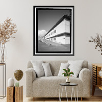 Historic Framed Print, U.S. Naval Base, Pearl Harbor, Two-Story Storehouses with Ramps, Port Royal Street between Central and South Avenue, Pearl Harbor, Honolulu County, HI - 2,  17-7/8" x 21-7/8"