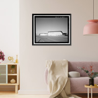 Historic Framed Print, U.S. Naval Base, Pearl Harbor, Temporary Storehouses - 1944 Type, North Road at Neches Avenue, Pearl Harbor, Honolulu County, HI,  17-7/8" x 21-7/8"