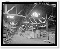 Historic Framed Print, U.S. Naval Base, Pearl Harbor, Temporary Storehouses - 1944 Type, North Road at Neches Avenue, Pearl Harbor, Honolulu County, HI - 8,  17-7/8" x 21-7/8"