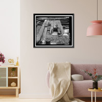 Historic Framed Print, Arthur Holmes Merry Generator House, Signal Lake North of Range Road, Fort Gordon, Richmond County, GA - 4,  17-7/8" x 21-7/8"