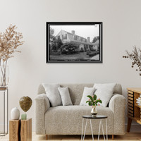 Historic Framed Print, Long Yellow House, 26 West Avenue, Essex, Middlesex County, CT,  17-7/8" x 21-7/8"