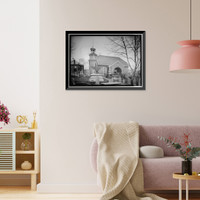 Historic Framed Print, Holy Trinity Church, Seventh & Church Street, Wilmington, New Castle County, DE,  17-7/8" x 21-7/8"