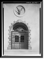 Historic Framed Print, Winterthur Museum Iron Gates, Route 52, Wilmington vicinity, New Castle County, DE,  17-7/8" x 21-7/8"
