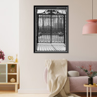 Historic Framed Print, Winterthur Museum Iron Gates, Route 52, Wilmington vicinity, New Castle County, DE - 3,  17-7/8" x 21-7/8"