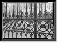 Historic Framed Print, Winterthur Museum Iron Gates, Route 52, Wilmington vicinity, New Castle County, DE - 8,  17-7/8" x 21-7/8"