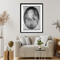 T.B. Aldrich oval bust - mustache, Vintage Wall Art