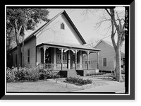 Historic Framed Print, St. Michael's Creole Benevolent Association, 410 East Government Street, Pensacola, Escambia County, FL,  17-7/8" x 21-7/8"
