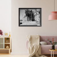 Historic Framed Print, The Cathedral Rectory, Saint George & Cathedral Streets, Saint Augustine, St. Johns County, FL,  17-7/8" x 21-7/8"