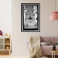 Historic Framed Print, San Xavier del Bac Mission, Mission Road, Tucson vicinity, Pima County, AZ - 4,  17-7/8" x 21-7/8"