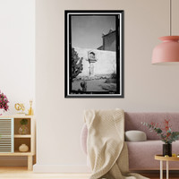 Historic Framed Print, San Xavier del Bac Mission, Mission Road, Tucson vicinity, Pima County, AZ - 10,  17-7/8" x 21-7/8"