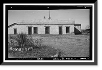 Historic Framed Print, Pete Kitchen Ranch House, Portrero Creek Vicinity, Nogales vicinity, Santa Cruz County, AZ,  17-7/8" x 21-7/8"