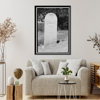 Historic Framed Print, Grave Stones, Mountain View Cemetery, Bigler Street, Columbia, Tuolumne County, CA - 7,  17-7/8" x 21-7/8"