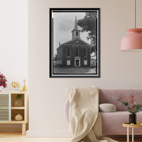 Historic Framed Print, Pencader Presbyterian Church, Route 896, Glasgow, New Castle County, DE,  17-7/8" x 21-7/8"
