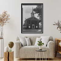 Historic Framed Print, Pencader Presbyterian Church, Route 896, Glasgow, New Castle County, DE,  17-7/8" x 21-7/8"