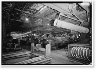 Historic Framed Print, United States Pipe & Foundry Company Plant, Pipe Casting & Testing Area, 2023 St. Louis Avenue at I-20/59, Bessemer, Jefferson County, AL - 16,  17-7/8" x 21-7/8"