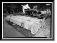 Historic Framed Print, United States Pipe & Foundry Company Plant, Machine Shop, 2023 St. Louis Avenue at I-20/59, Bessemer, Jefferson County, AL - 4,  17-7/8" x 21-7/8"