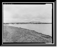 Historic Framed Print, Keller Memorial Bridge, Spanning Tennessee River at U.S. Highway 31, Decatur, Morgan County, AL,  17-7/8" x 21-7/8"
