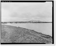 Historic Framed Print, Keller Memorial Bridge, Spanning Tennessee River at U.S. Highway 31, Decatur, Morgan County, AL,  17-7/8" x 21-7/8"