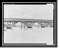 Historic Framed Print, Keller Memorial Bridge, Spanning Tennessee River at U.S. Highway 31, Decatur, Morgan County, AL - 3,  17-7/8" x 21-7/8"