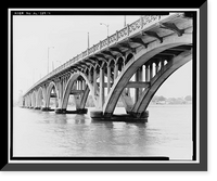 Historic Framed Print, Keller Memorial Bridge, Spanning Tennessee River at U.S. Highway 31, Decatur, Morgan County, AL - 4,  17-7/8" x 21-7/8"