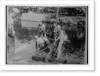 Historic Framed Print, U.S. sailors build targets,  17-7/8" x 21-7/8"