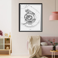 Historic Framed Print, University of California Radiation Laboratory, Bevatron, 1 Cyclotron Road, Berkeley, Alameda County, CA - 44,  17-7/8" x 21-7/8"