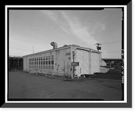 Historic Framed Print, Oakland Army Base, Railroad Engine Shop, Engineer Road & Wake Avenue, Oakland, Alameda County, CA - 3,  17-7/8" x 21-7/8"