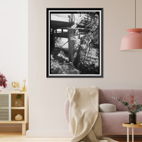 Historic Framed Print, Dry Creek Bridge, Spanning Dry Creek at Cook Road, Ione vicinity, Amador County, CA - 20,  17-7/8" x 21-7/8"