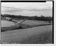 Historic Framed Print, Pardee Dam, Jackson Creek Spillway, Mokulumne River, Valley Springs vicinity, Calaveras County, CA,  17-7/8" x 21-7/8"