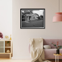 Historic Framed Print, Bishop Creek Hydroelectric System, Plant 4, Worker Cottage, Bishop Creek, Bishop vicinity, Inyo County, CA - 25,  17-7/8" x 21-7/8"