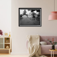 Historic Framed Print, Bishop Creek Hydroelectric System, Plant 4, Worker Cottage, Bishop Creek, Bishop vicinity, Inyo County, CA - 45,  17-7/8" x 21-7/8"