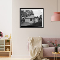 Historic Framed Print, Bishop Creek Hydroelectric System, Plant 4, Worker Cottage, Bishop Creek, Bishop vicinity, Inyo County, CA - 66,  17-7/8" x 21-7/8"
