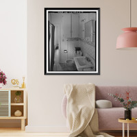 Historic Framed Print, Bishop Creek Hydroelectric System, Plant 4, Worker Cottage, Bishop Creek, Bishop vicinity, Inyo County, CA - 149,  17-7/8" x 21-7/8"