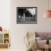 Historic Framed Print, First Street Bridge, Spanning Los Angeles River at First Street, Los Angeles, Los Angeles County, CA - 11,  17-7/8" x 21-7/8"