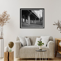 Historic Framed Print, First Street Bridge, Spanning Los Angeles River at First Street, Los Angeles, Los Angeles County, CA - 11,  17-7/8" x 21-7/8"