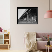 Historic Framed Print, First Street Bridge, Spanning Los Angeles River at First Street, Los Angeles, Los Angeles County, CA - 12,  17-7/8" x 21-7/8"