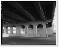 Historic Framed Print, First Street Bridge, Spanning Los Angeles River at First Street, Los Angeles, Los Angeles County, CA - 16,  17-7/8" x 21-7/8"