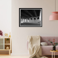 Historic Framed Print, First Street Bridge, Spanning Los Angeles River at First Street, Los Angeles, Los Angeles County, CA - 16,  17-7/8" x 21-7/8"
