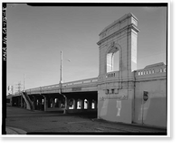 Historic Framed Print, First Street Bridge, Spanning Los Angeles River at First Street, Los Angeles, Los Angeles County, CA - 18,  17-7/8" x 21-7/8"