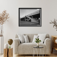 Historic Framed Print, First Street Bridge, Spanning Los Angeles River at First Street, Los Angeles, Los Angeles County, CA - 20,  17-7/8" x 21-7/8"