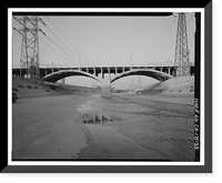 Historic Framed Print, First Street Bridge, Spanning Los Angeles River at First Street, Los Angeles, Los Angeles County, CA - 33,  17-7/8" x 21-7/8"