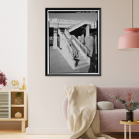 Historic Framed Print, First Street Bridge, Spanning Los Angeles River at First Street, Los Angeles, Los Angeles County, CA - 37,  17-7/8" x 21-7/8"