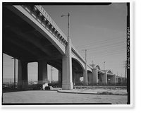 Historic Framed Print, Sixth Street Bridge, Spanning 101 Freeway at Sixth Street, Los Angeles, Los Angeles County, CA - 22,  17-7/8" x 21-7/8"