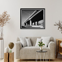 Historic Framed Print, Sixth Street Bridge, Spanning 101 Freeway at Sixth Street, Los Angeles, Los Angeles County, CA - 23,  17-7/8" x 21-7/8"